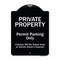Signmission Designer Series-Private Property Permit Parking Violators Will Be Towed A, 24" x 18", BW-1824-9774 A-DES-BW-1824-9774 - alternate 1